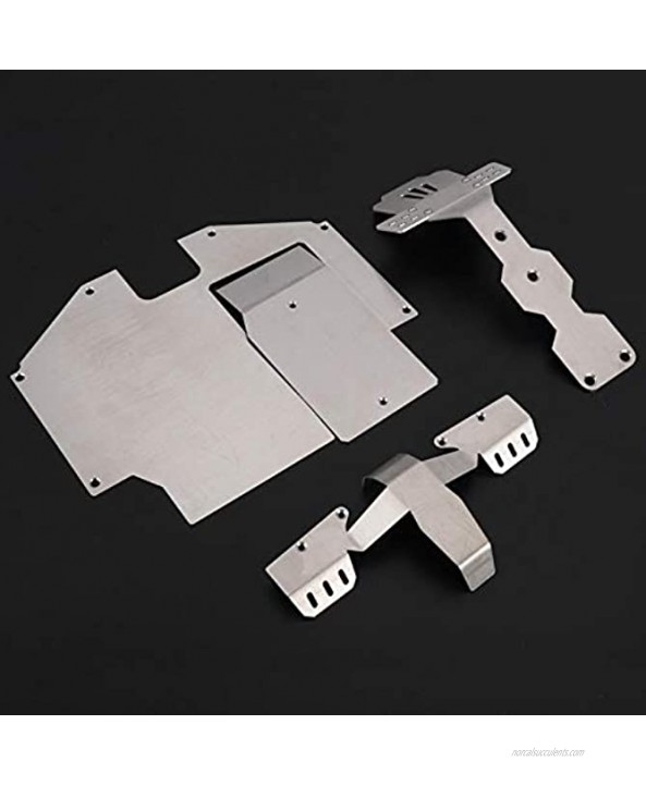 Dilwe Chassis Armour Stainless Steel Body Armor Front Chassis Rear Protection Accessories Compatible with 1 7 UDR RC Car
