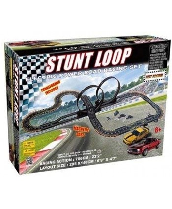 Electric Slot Car Race Track Sets Fast Racing Ford with 2 Mustang Racers