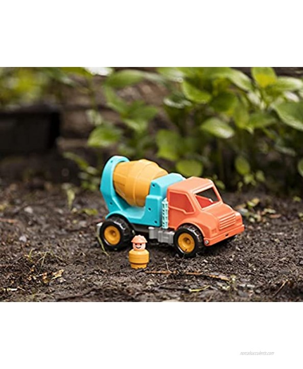 Battat Cement Mixer Truck with Working Movable Parts and Driver Toy Trucks for Toddlers 18m+