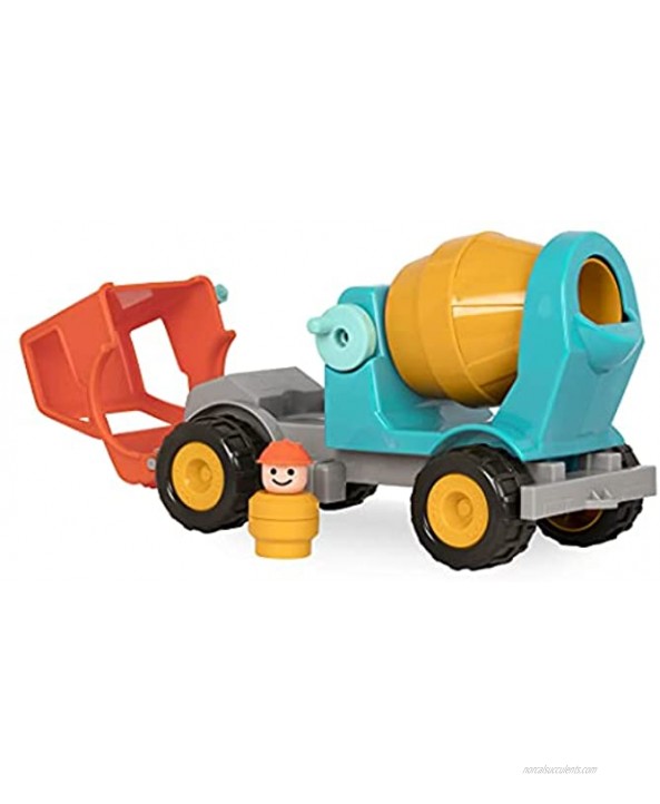 Battat Cement Mixer Truck with Working Movable Parts and Driver Toy Trucks for Toddlers 18m+