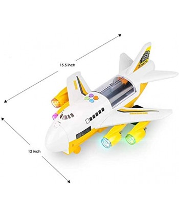 BAZOVE Car Toys Set with Transport Cargo Airplane Mini Educational Vehicle Construction Car Set for Kids Toddlers Boys Child Gift for 3 4 5 6 Years Old 6 Cars 1 Large Plane 11 Road Signs（Yellow）…