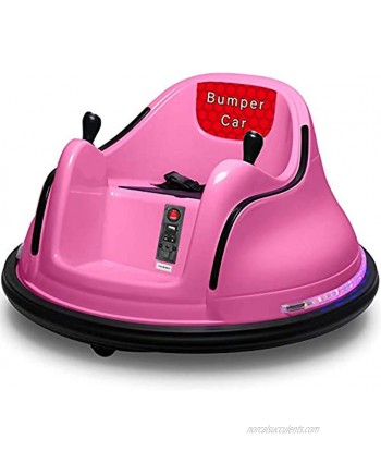 BROAGE Kids Race Toy 6V Electric Ride On Bumper Car Vehicle Remote Control 360 Spin DIY Numbers 00-99 ASTM-Certified Dark Pink