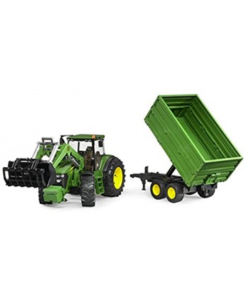Bruder John Deere 7930 with Frontloader and Tandemaxle Tipping Trailer