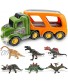 Dinosaur Truck Toy-Toy Truck & 6 Dinosaur Toys Toys for 3 4 5 6 7 Year Old Boys and Girls Kids Toddlers Toy Vehicle with Sound & Light Friction Powered Ideal Gifts