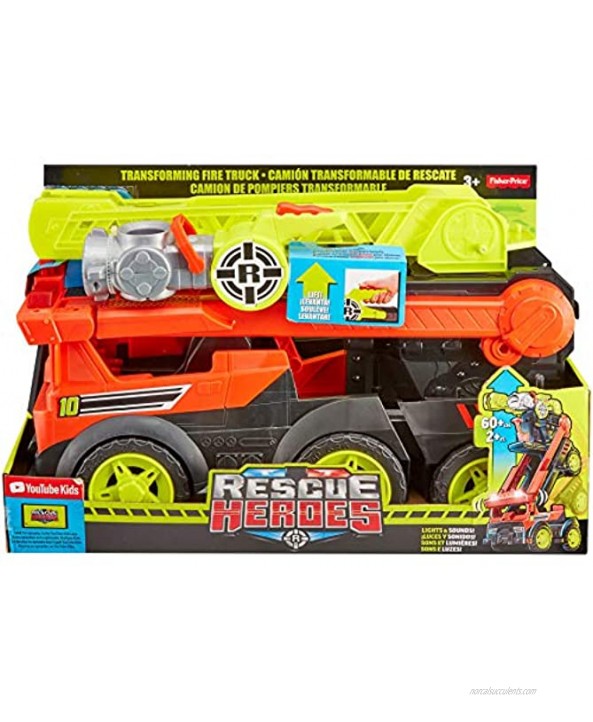 Fisher-Price Rescue Heroes Transforming Fire Truck with Lights & Sounds Multicolor Model:GFW30
