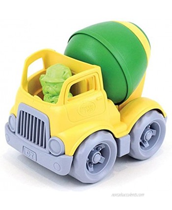 Green Toys Mixer Construction Truck Green Yellow 5.75x7.5x5.6
