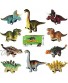 HEPRISE HRK Dinosaur Toys for Kids Boys Girls 10 Pack Realistic Mini Dino Cars Toys Two Wheels Pull Back Vehicles Great for Birthday Christmas Kids Age 2 to 8