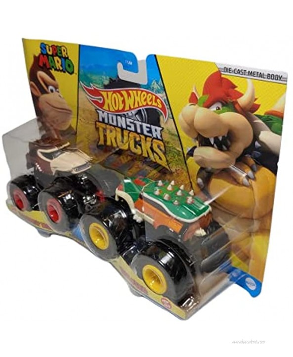 Hotwheels Monster Trucks Donkey Kong vs Bowser 2021 Demolition Doubles 1:64 Scale Double Pack