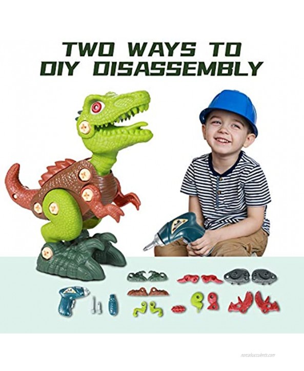 INSHERE Take Apart Dinosaur Toys for Kids STEM Learning Building Toy Set with Electric Drill Construction Engineering Play Kit for Boys Girls Age 3 -8 Year Old
