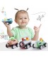 iPlay iLearn Baby Car Toys W  Lights Music Toddler Push and Go Friction Powered Toy Set Kids Electronic Inertia Vehicle Playset Birthday Gift for 12 18 Month 1 2 3 Years Old Boys Girls Infants