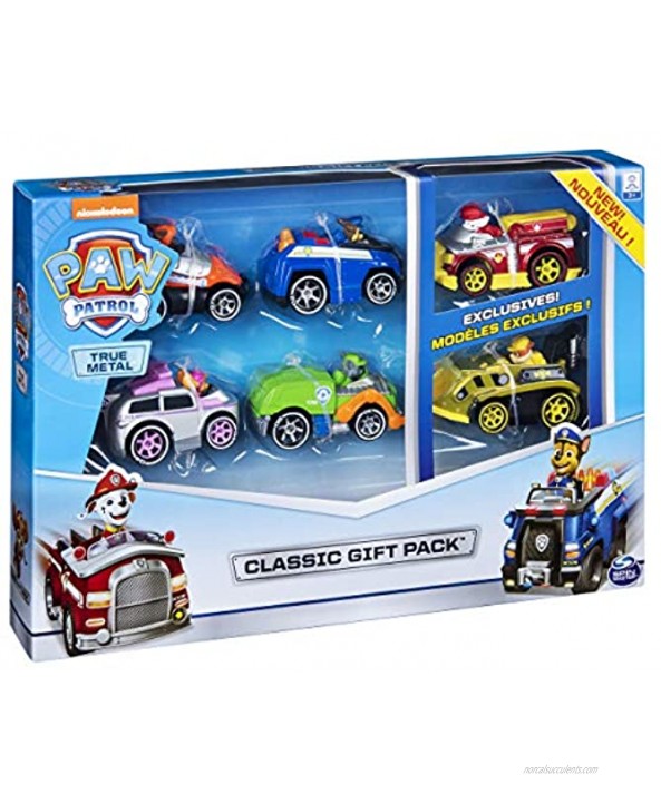 Paw Patrol True Metal Classic Gift Pack of 6 Collectible Die-Cast Vehicles 1:55 Scale