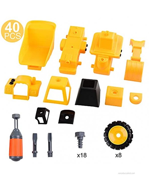 Take Apart Toys -Toy for Boys Construction Truck Dump Truck Cement Truck Excavator and Many More 3.4.5.6.7 Year Olds Toys Gift for Boys Kids Stem Building Toy… Dumper & Excavator