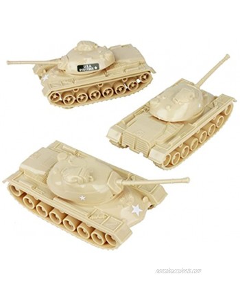TimMee Toy Tanks for Plastic Army Men: Tan WW2 3pc Made in USA