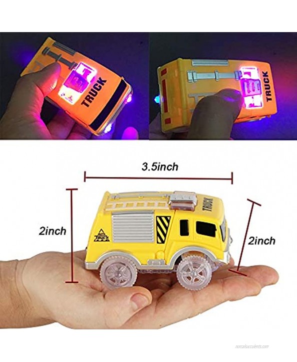Track Cars Replacement Toy Cars for Most Tracks Glow in The Dark Car Track Accessories with 5 Flashing LED Lights Compatible with Most Tracks for Kids Boys and Girls3pack