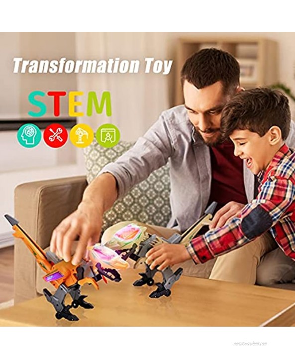 Transform Dinosaur Army Helicopter Transformable Model Tyrannosaurus and Apache Helicopter with Lights and Sounds Gift for Kids Aged 3+