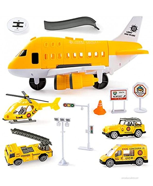 Tuko Transport Cargo Airplane Car Toy Play Set for 3+ Years Old Boys and GirlsYellow