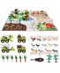 TUMAMA Take Apart Car Toy Kids Educational Realistic Farmer Life Toy Car Toy with Activity Play Mat Poultry Vegetables Tree Fence Construction Vehicles Gifts Sets for Kids  Boys and Girls