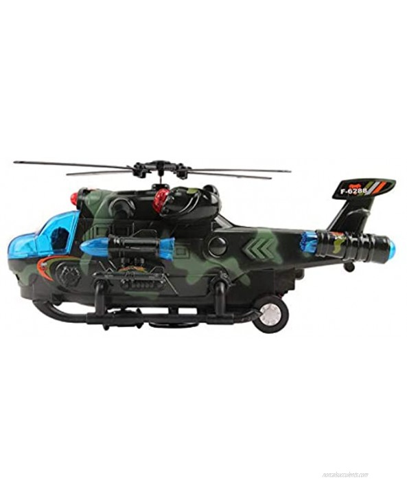 Vokodo Military Helicopter with Lights Sounds Bump and Go Self Riding Army Chopper Aircraft Toy Durable Battery Operated Kids Action Airplane Pretend Play Great Gift for Children Boys Girls Toddlers