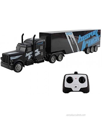 Vokodo RC Semi Truck And Trailer 18 Inch 2.4Ghz Fast Speed 1:16 Scale Electric Hauler Rechargeable Battery Included Remote Control Car Kids Big Rig Toy Vehicle Great Gift For Children Boy Girl Black