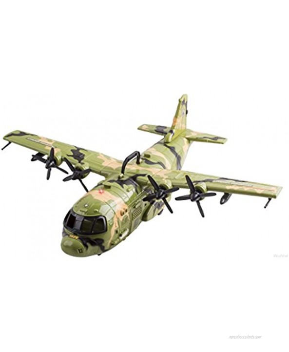 WolVolk Giant C130 Bomber Military Combat Fighter Airforce Airplane Toy with Lights and Army Sounds for Kids with Mini Soldiers