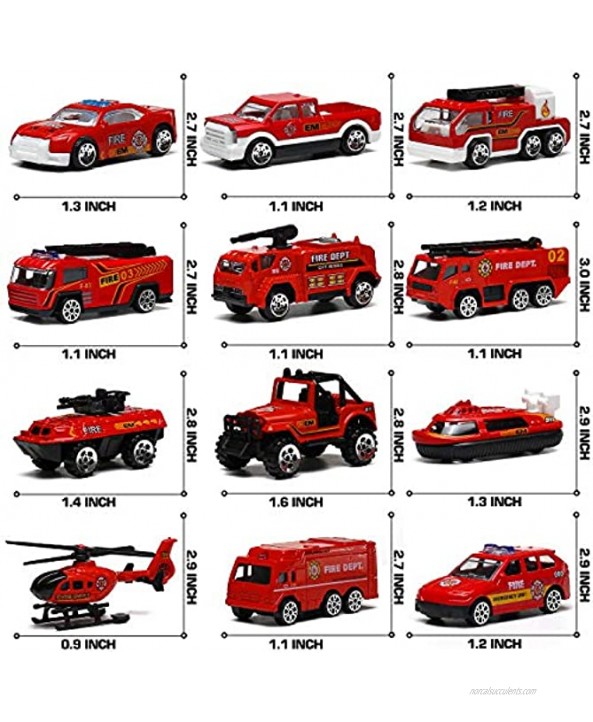 20 in 1 Die-cast Fire Truck Toy Car Play Firetruck Vehicles in Carrier Truck with Firefighter Toy Set Birthday Gift for 3 Years Old Boy Girl