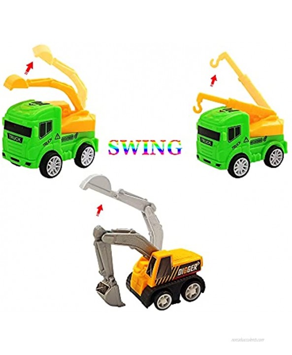 20 PCS Pull Back Car Mini Engineering Toys Assorted Mini Truck Toy Kit Set Construction Vehicle Playset Educational Preschool for Children Party Favors Birthday Game Supplies Classroom Reward