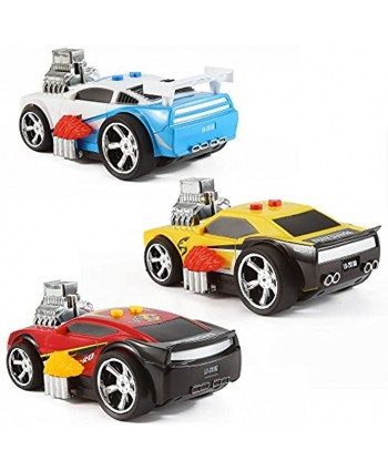 3-in-1 Hot Rod Muscle Race Car Vehicle Toy PlaySet w  Forward Drive Motion Lights & Sounds