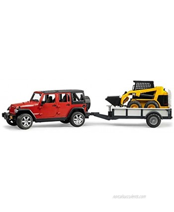 Bruder Jeep Wrangler Unlimited Rubicon with Trailer and CAT Skid Steer