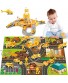 Construction Vehicles Truck Toy Set Mini Engineering Construction Truck Car Track Parking Lot with Play Mat Helicopter Excavator Car Garage Toys Gifts for Boys Kids Girls 3 4 5 6 Years Old