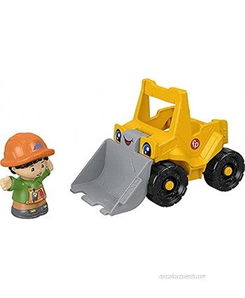 Fisher-Price Little People Bulldozer push-along toy construction vehicle with figure for toddlers and preschool kids ages 1 to 5 years