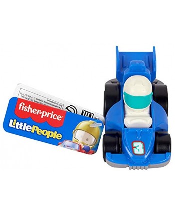 Fisher-Price Little People Wheelies Race Car GMJ21 ~ Blue #3 Grand Prix Racer