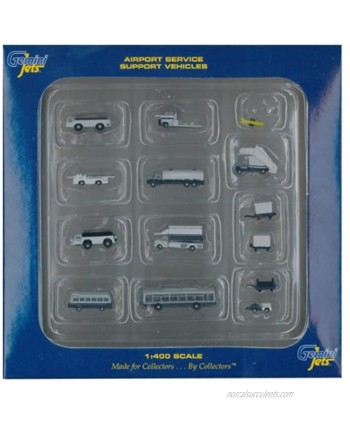 Gemini Jets Ground Airport Service Support Vehicles Accessories 1:400 Scale 14-Piece