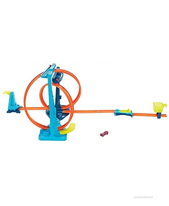 Hot Wheels Track Builder Unlimited Infinity Loop Kit with Adjustable Set-Ups & Jump That Flips Cars into Catch Cup for Kids 6 to 12 Years Old with One 1:64 Scale Hot Wheels Vehicle