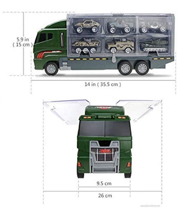Jenilily Army Toys Cars for Boys Tank Military Truck Vehicle Mini Car Toys Carrier Truck Set for Toddlers Boys 3 4 5 6 Years Old