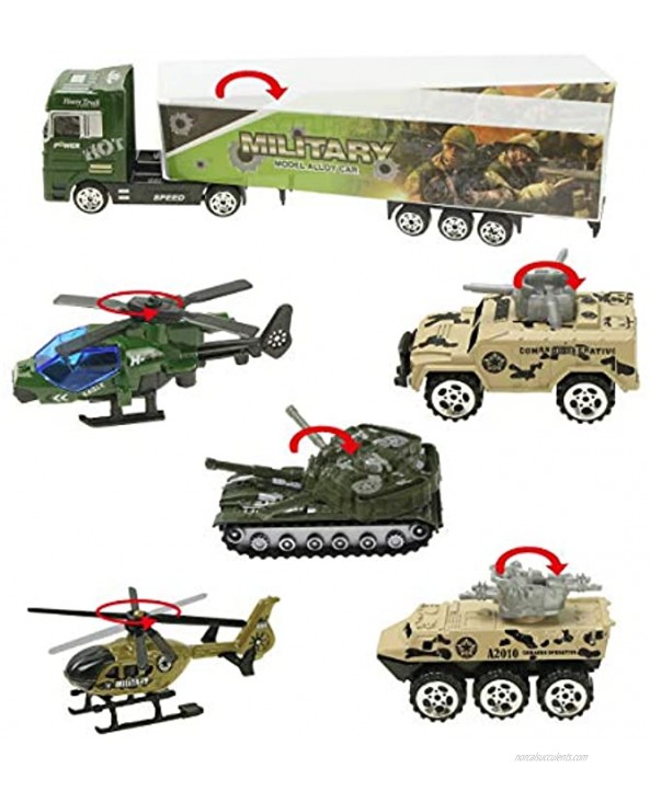 Jenilily Army Toys Cars for Boys Tank Military Truck Vehicle Mini Car Toys Carrier Truck Set for Toddlers Boys 3 4 5 6 Years Old