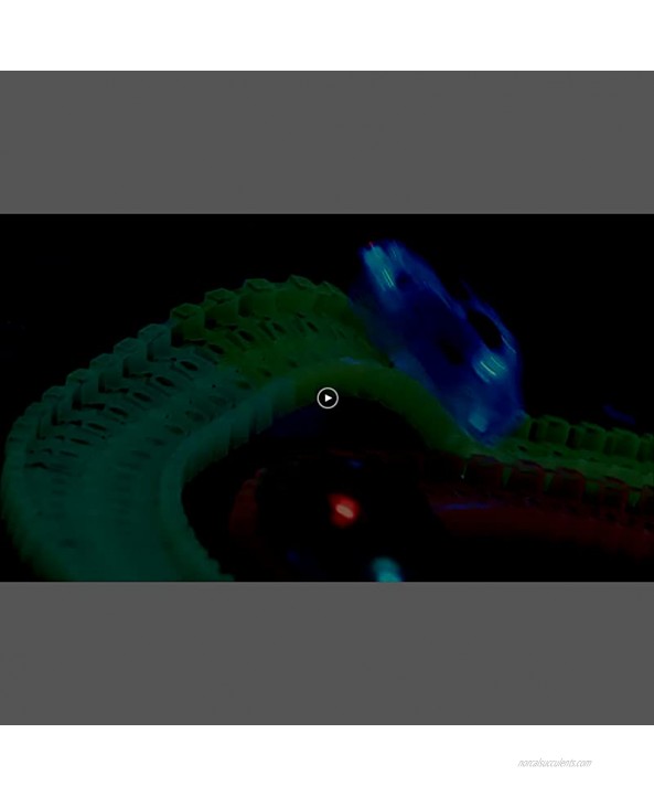 Mindscope Twister Tracks Neon Glow in The Dark 221 Piece 11 feet of Flexible Assembly Track Emergency Series