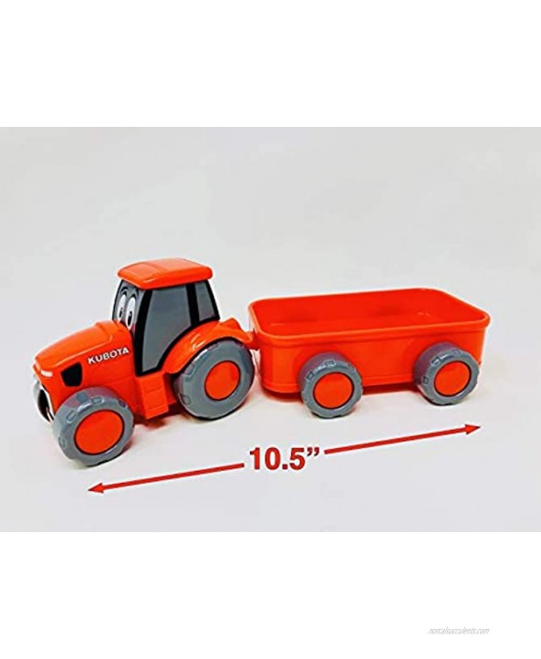 New-Ray Pre-School Kubota Lil' Orange Farm Tractor and Wagon
