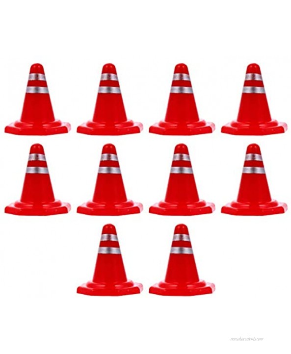 NUOBESTY 10Pcs Mini Plastic Road Cones Traffic Street Signs Playset Toy Traffic Signal Traffic Barriers Early Education Toy for Toddler Baby Children Kids