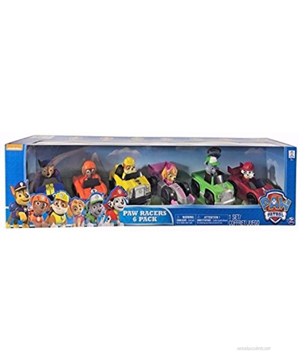 Paw Patrol Racers 6-pack Set Includes Chase Zuma Rubble Skye Rocky and Marshall Racers