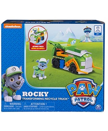 Paw Patrol Rocky’s Transforming Recycle Truck with Pop-out Tools and Moving Forklift for Ages 3 and Up