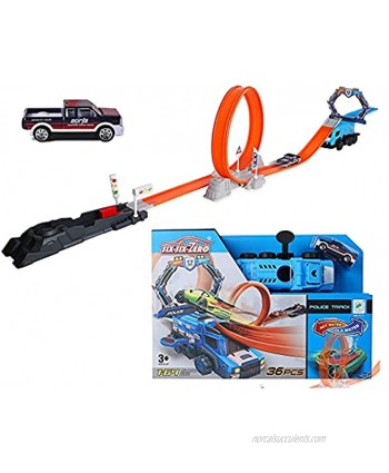 Race Car Track Set for Kids 36Pcs Race Tracks Educational Toys Adjustable 2-Speed 360° Loops Launcher MXYY Toy Vehicle Playsets with Alloy Car Children's Day Gift for Child Boys and Girls