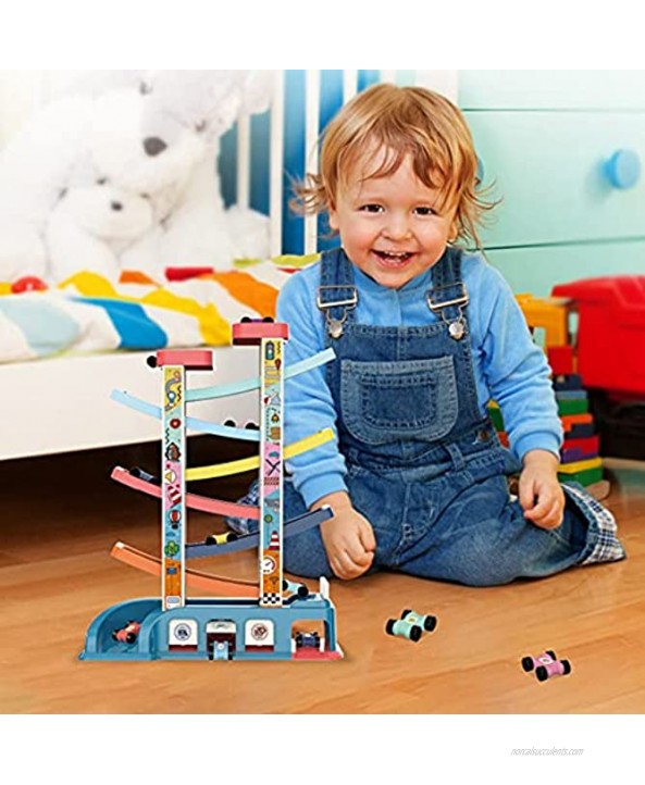 Rexinc Toys for 3 4 5 6 Year Old Boys Toddlers Car Ramp Toys with 8 Cars & Race Tracks Garages and Parking Lots Ramp Racer Toy Gift for Boys Girls Age 36 Months and Up