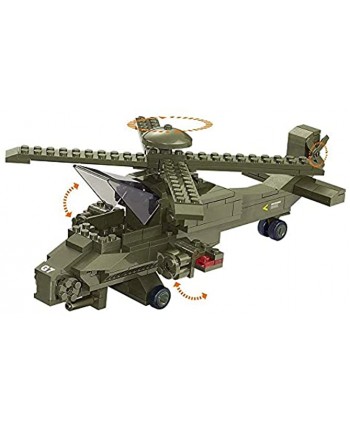 Sluban M38-B0309 Amphibious Onrush Blocks Army Bricks Toy-K-1 Tank and Hind Helicopter and Hummer Squad Car