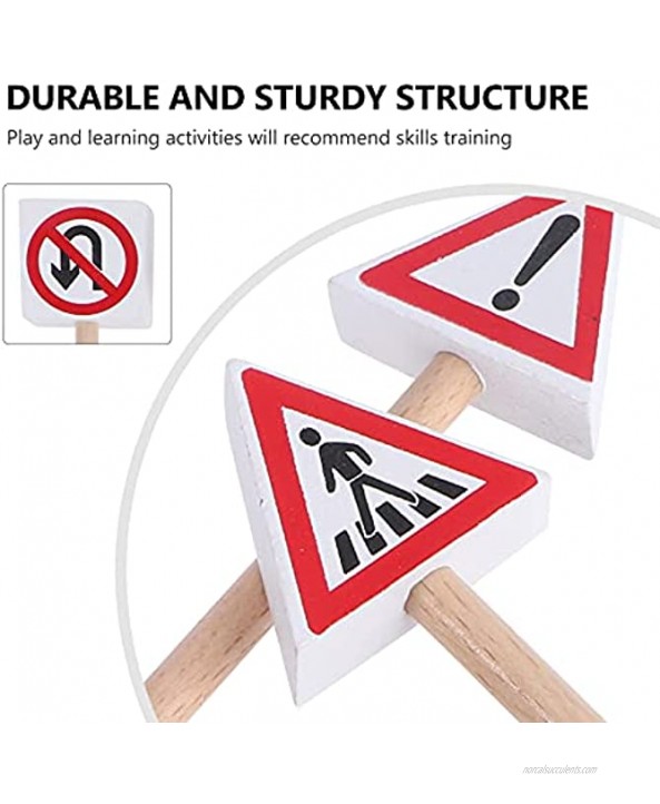 STOBOK Street Signs Playset Traffic Signs Figure Model Wooden Block for Children Educational Toys 15pcs