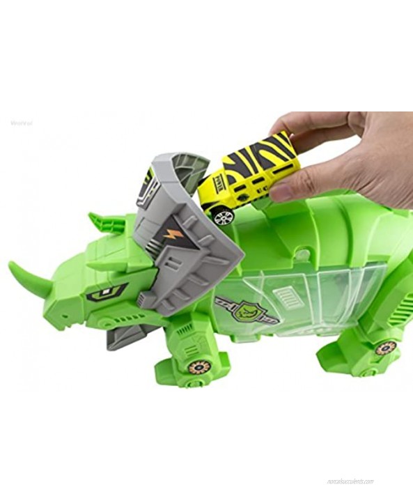 WolVolk Perfect Dinosaur Storage Carrier for Your Dinosaurs and Cars includes mini dinosaurs and car toys