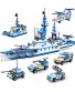 1169 Pieces City Police Station Building Kit 6 in 1 Military Battleship Building Toy with Cop Car Patrol Boat Helicopter Best Learning Roleplay STEM Construction Toys Gift for Boys and Girls 6-12