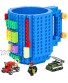 Build-on Brick Mug,Fun Coffee Mugs Compatible with Lego DIY Building Kit with 3 Pack of Blocks,Novelty Coffee Cup with Bricks Set for Party Favors Carnival Gifts ,School Supplies Blue by Joytiky