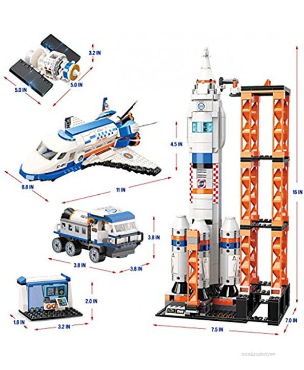 City Space Mars Exploration Space Shuttle Toy Building Kit City Space Rocket and Launch Control Model Rocket Building Set STEM Astronaut Roleplay Spaceship Toy for Boys and Girls 1091 Pieces