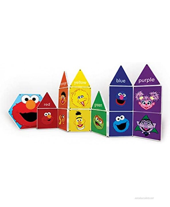 CreateOn Sesame Street Colors with Elmo The Original Magnetic Building Tiles Making Learning Basic Colors Fun and Hands-On Versatile Educational Toy for Children Ages 3 Years +