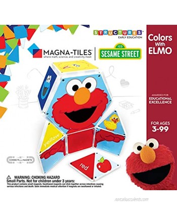 CreateOn Sesame Street Colors with Elmo The Original Magnetic Building Tiles Making Learning Basic Colors Fun and Hands-On Versatile Educational Toy for Children Ages 3 Years +